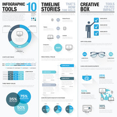 Big collection of business info graphics vector elements set