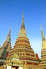 Fototapeta premium Authentic Thai Architecture in Wat Pho at Bangkok of Thailand.