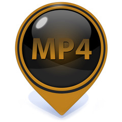 MP4 pointer icon on white background