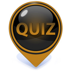 Quiz pointer icon on white background