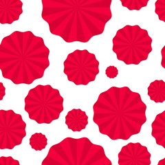 seamless pattern paper fans, pompoms, paper torch, turntables
