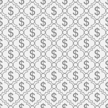 Gray and White Dollar Sign Pattern Repeat Background