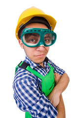 Industrial worker isolated on the white background