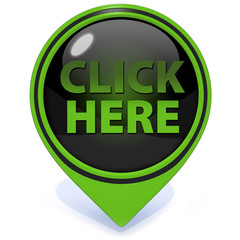 Click here pointer icon on white background