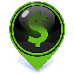 money pointer icon on white background