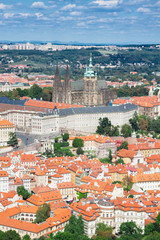 Naklejka na ściany i meble cityscape of Prague with Vitus cathedral