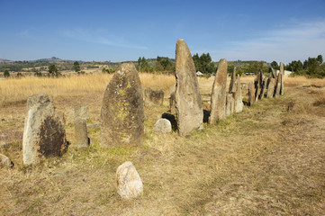 Mysterious Tiya pillars, UNESCO World Heritage Site, Ethiopia.