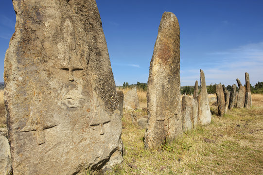 Mysterious Tiya pillars, UNESCO World Heritage Site, Ethiopia.