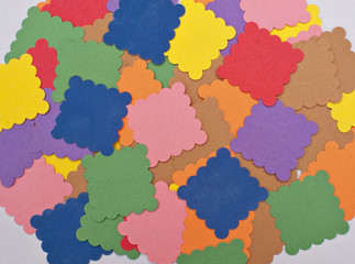 Close up colorful paper arrangement texture background