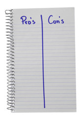 Notebook pros vs cons in blue