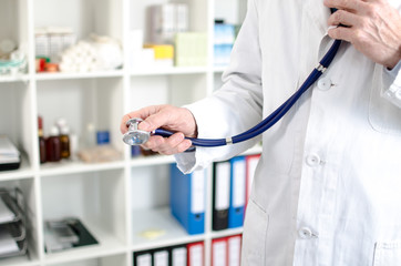 Doctor holding a stethoscope