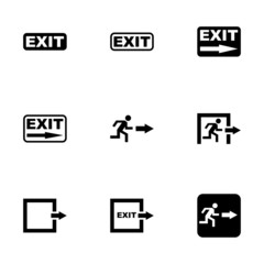 Vector black exit icon set