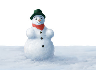 Schneemann im Schnee