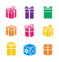 set of colorful gift box