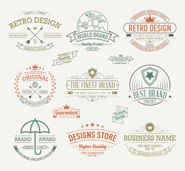 Vintage banners and frames hand drawn vector set