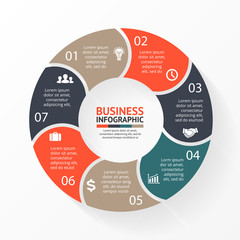 Vector circle arrows for infographic, diagram. 7 steps, options.