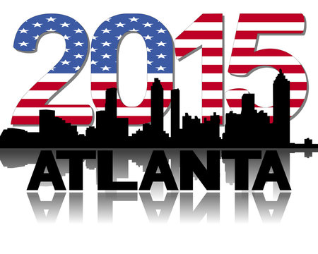 Atlanta Skyline 2015 Flag Text Illustration