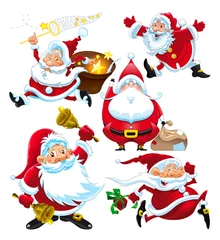 Wandcirkels plexiglas Set of funny Santa Claus © ddraw