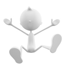 White character with jump pose