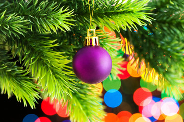 Obraz na płótnie Canvas Christmas decoration on the fir tree