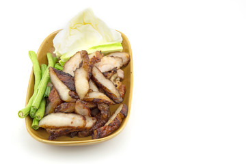 charcoal-boiled pork neck,Grill pork (Thai style food)