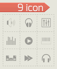 Vector black sound icons set