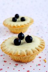 Homemade mini cakes with berries