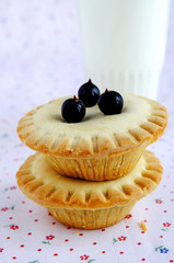 Homemade mini cakes with berries