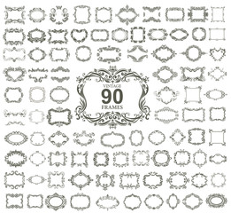 Set of 90 vintage floral frames.