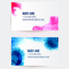 Naklejka na ściany i meble Set of two creative business card templates with artistic vector