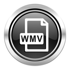 wmv file icon, black chrome button