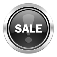 sale icon, black chrome button