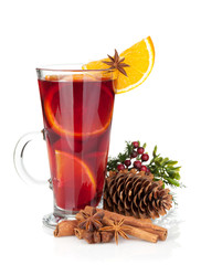 Christmas mulled wine with spices