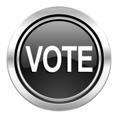 vote icon, black chrome button