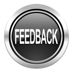 feedback icon, black chrome button