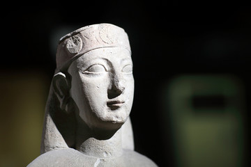 Details ancient sculpture of woman