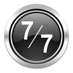 7 per 7 icon, black chrome button