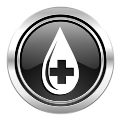 blood icon, black chrome button