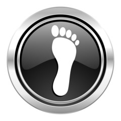 foot icon, black chrome button