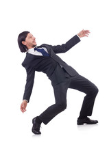 Young businessman isolated on the white background