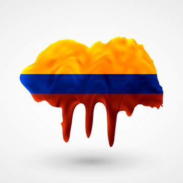 Flag of Colombia painted colors