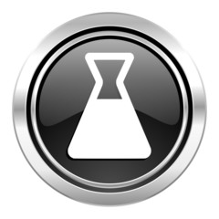 laboratory icon, black chrome button