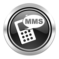 mms icon, black chrome button, phone sign