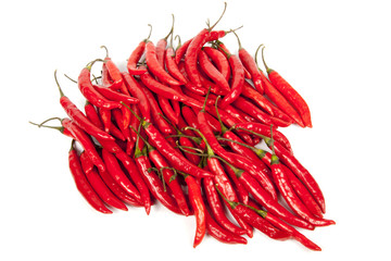 Collection of Bright Red Shiny Hot Chillies