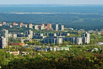 Obraz premium Vilnius city capital of Lithuania aerial view