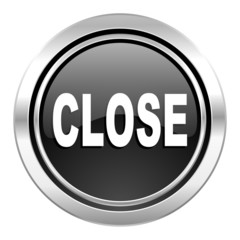 close icon, black chrome button