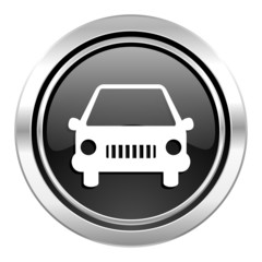 Obraz premium car icon, black chrome button, auto sign