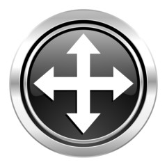 arrow icon, black chrome button