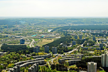 Vilnius city capital of Lithuania aerial view