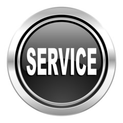service icon, black chrome button